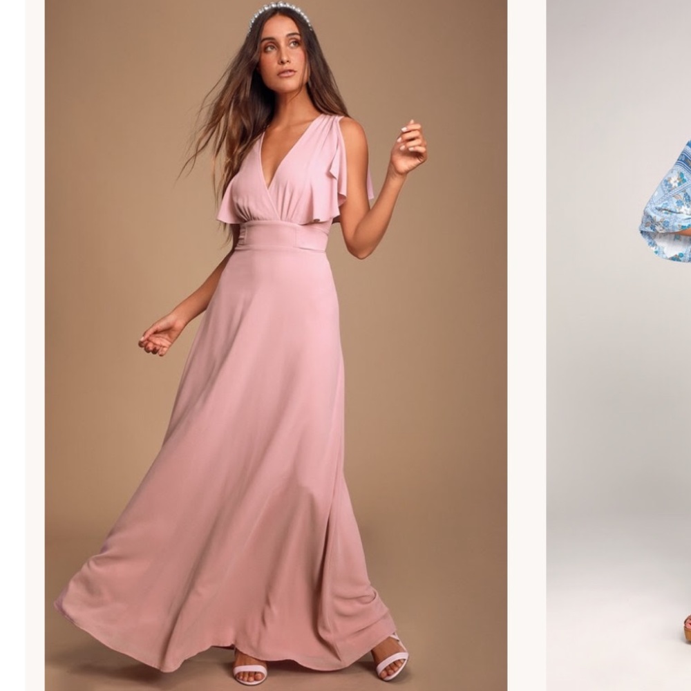 COPY - Lulus mauve flutter sleeve maxi
